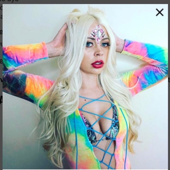 J Valentine Dolls Kill synesthesia festival rave tie dye velvet bodysuit - Picture 5 of 11